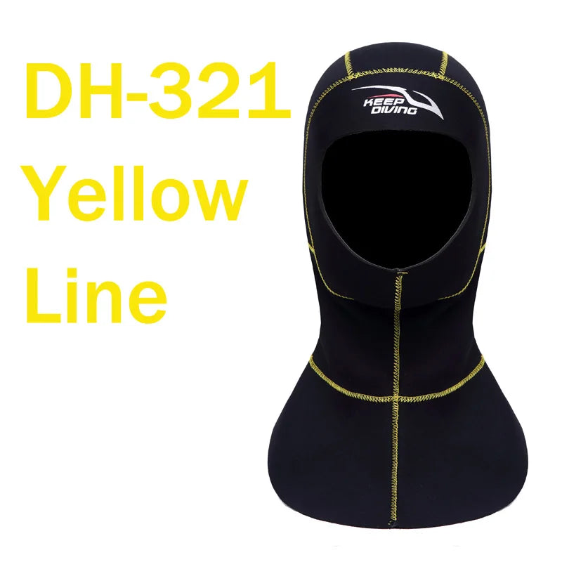 KEEP DIVING 3mm Neoprene Scuba Diving Hood With Shoulder Snorkeling Equipment Hat Cap Winter Swim Warm Wetsuit Spearfishing - PST PS Tradings