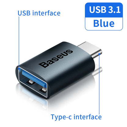 Baseus USB 3.1 OTG-Adapter USB Typ C auf USB-Buchse Konverter für MacBook Pro Air Samsung S22 Xiaomi USB-C USBC OTG-Anschluss