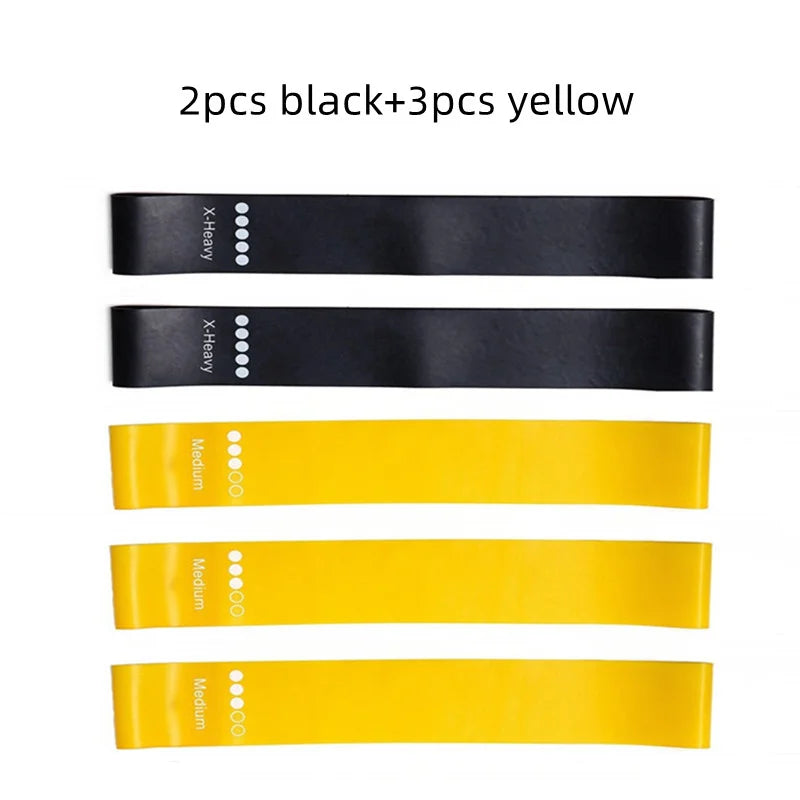 5Pcs/Set Yoga Resistance Rubber Bands Bodybuilding Elastic Bands Pilates Exercise Workout Bands Expander Belt Fitness Equipment - PST PS Tradings