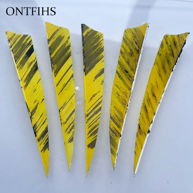 25 Pcs 4 Inch Hunting Arrow Feather Shield Cut Archery Real Turkey Cut Fetches Feathers for Arrows DIY - Property & Safety Tradings