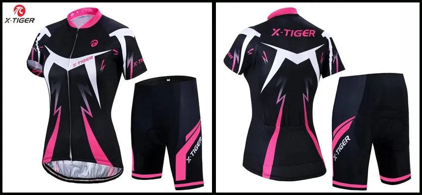 X-Tiger Women's Cycling Jersey Set Summer Anti-UV Cycling Bicycle Clothing Quick-Dry Mountain Female Bike Clothes Cycling Set - Property & Safety Tradings