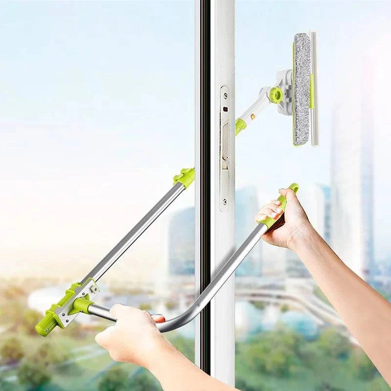 SDARISB Extendable Window Cleaning Tool 2 IN 1 Window Cleaning Brush Silicone Scraper Wiper Tools 180 Rotatable Cleaning Cleaner - Property & Safety Tradings