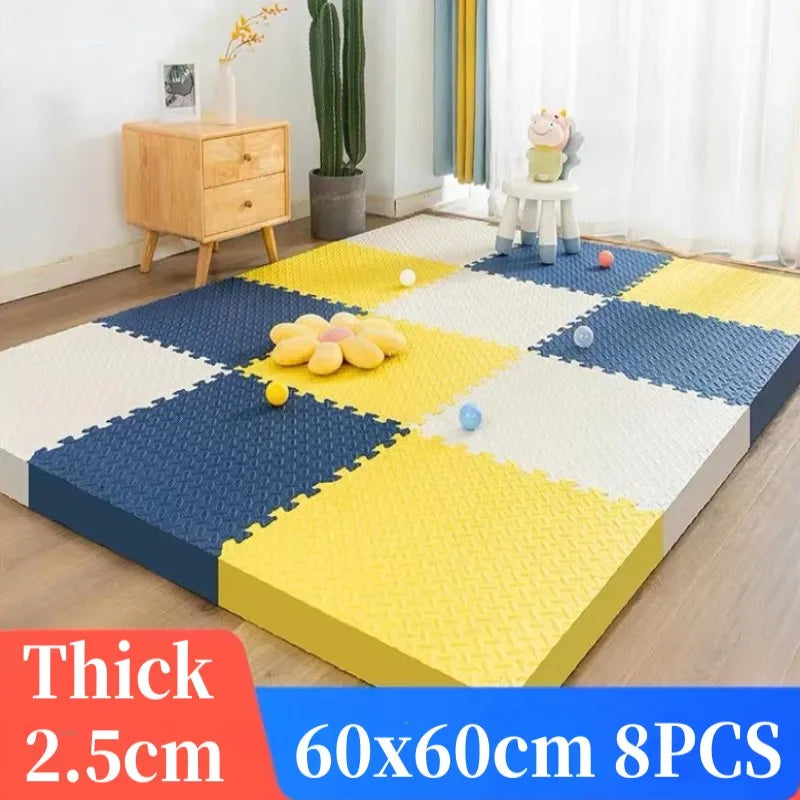 Foot Mat 60x60cm Floor Noise Mat 8PCS Thick 2.5cm Tatame Baby Play Mat Activities Mat for Baby Folding Carpet Game Puzzle Mat - PST PS Tradings