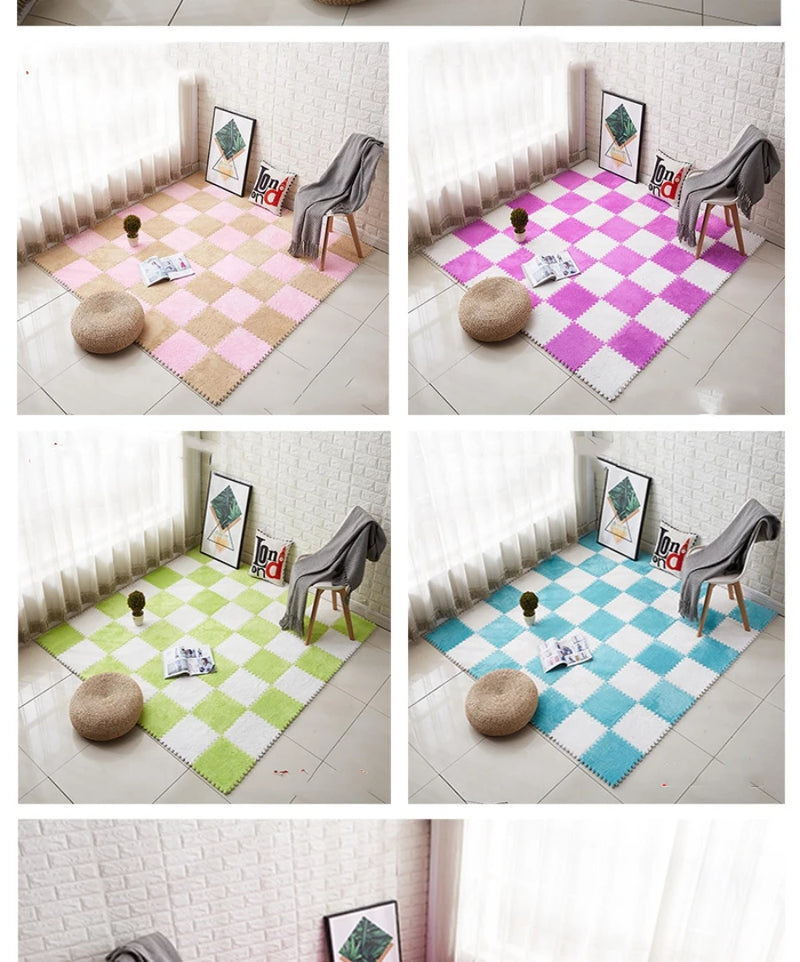 5/10/20 Pcs DIY 30*30*1.1-1.2cm Thick Living Room Bedroom  Kids Room Soft Carpet Magic Patchwork Jigsaw Splice Baby Climbing Mat