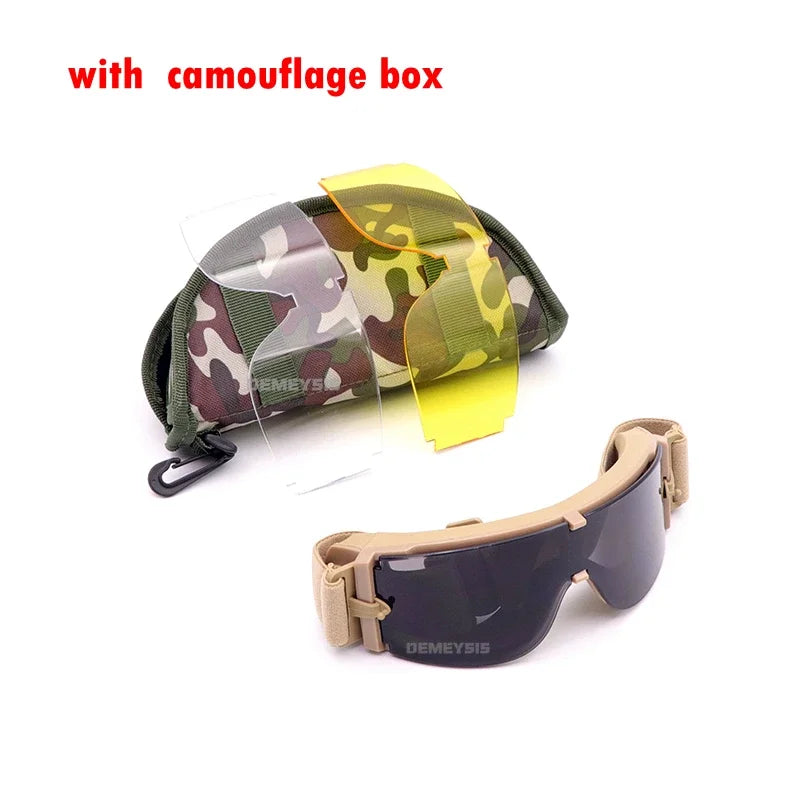 Tactical Glasses Airsoft Glasses Paintball Shooting eyewear Windproof  Tactical Goggles Anti-UV Protection Glasses - PST PS Tradings