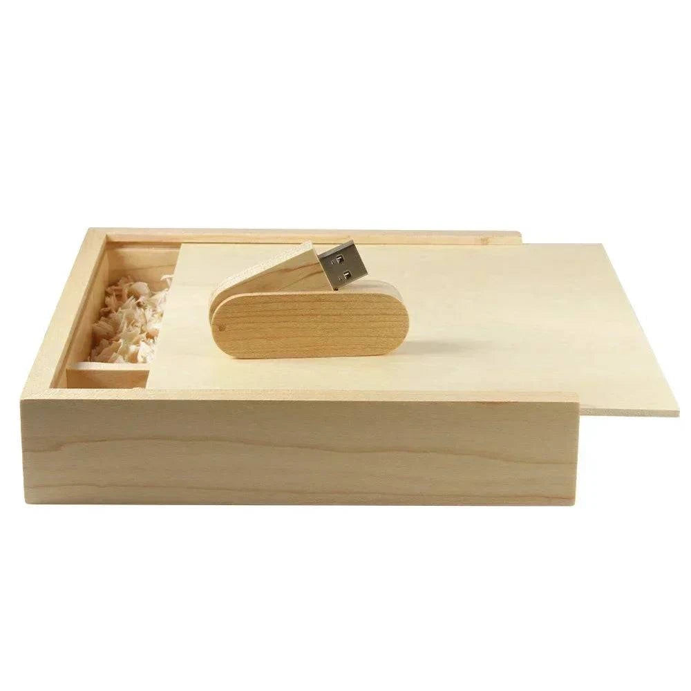 JASTER Maple Photo Album Wood USB+Box Memory Stick Pendrive 8GB 16GB 32GB 64GB 128GB Photography Gift Free LOGO (170*170*35 MM) - PST PS Tradings