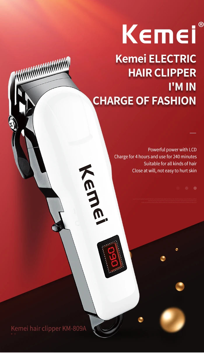 Kemei Professional hair clipper cordless hair trimmer beard for men electric hair cutting kit rechargeable haircut machine - PST PS Tradings