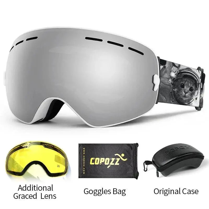 COPOZZ Brand Professional Ski Goggles Double Layers Lens Anti-fog UV400 Big Ski Glasses Skiing Snowboard Men Women Snow Goggles - Property & Safety Tradings