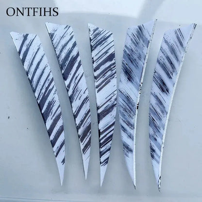 25 Pcs 4 Inch Hunting Arrow Feather Shield Cut Archery Real Turkey Cut Fetches Feathers for Arrows DIY - Property & Safety Tradings