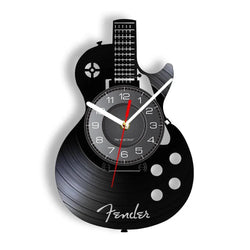 Acoustic Guitar Wall Art Wall Clock Musical Instrument Home Interior Wall Decor Vinyl Record Wall Clock Rock n Roll Musical Gift - PST PS Tradings