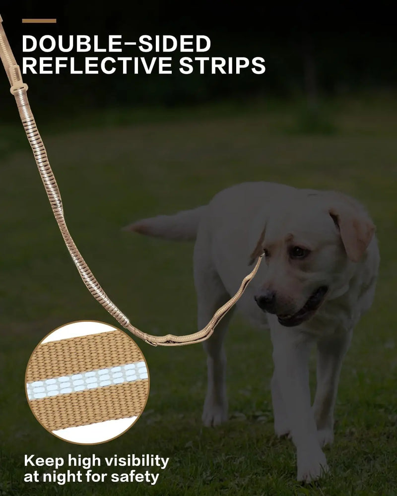 Reflective Shock Absorbing Pet Leashes with Car Seatbelt for Large Dogs Heavy Duty Tactical Bungee Dog Leash No Pull Dog Leash - PST PS Tradings