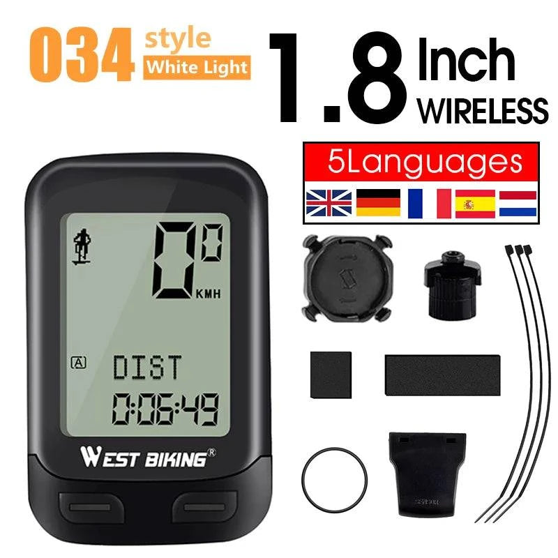 WEST BIKING 2.8 inch Bicycle Computer Large Screen Speedometer Wireless Wired Waterproof Sensor Cycling Odometer Bike Computer - Property & Safety Tradings