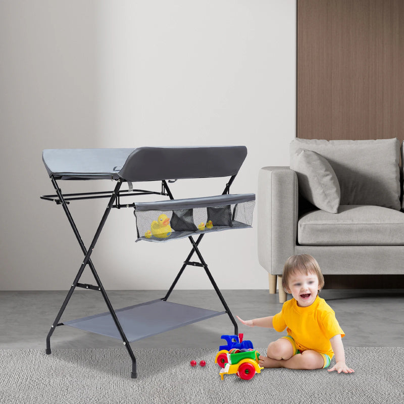 Portable Baby Changing Table Folding Nursery Changing Station Black/Khaki/Gray Load Capacity 15kg - PST PS Tradings