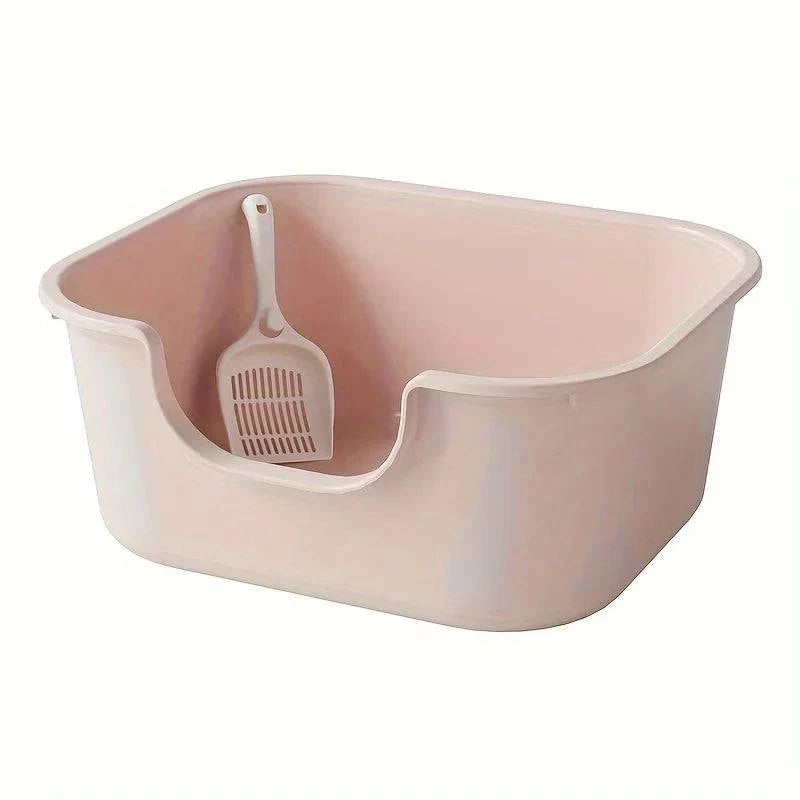 Cat Litter Box with Large Splash Proof Open Design and Free Shovel Suitable for Those Weighing Less Than 30 Pounds - PST PS Tradings