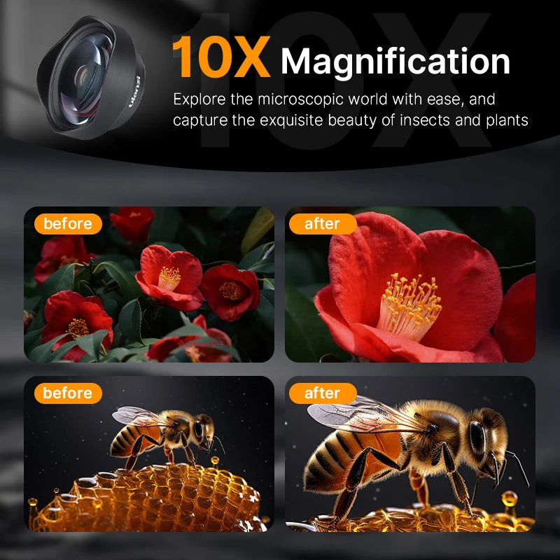 Ulanzi 17mm 10X Macro Lens Universal For iPhone 13 14 15 16 Mini Pro Max Samsung S20 S21 S22 S23 Ultra Huawei XiaoMi Phone Lens