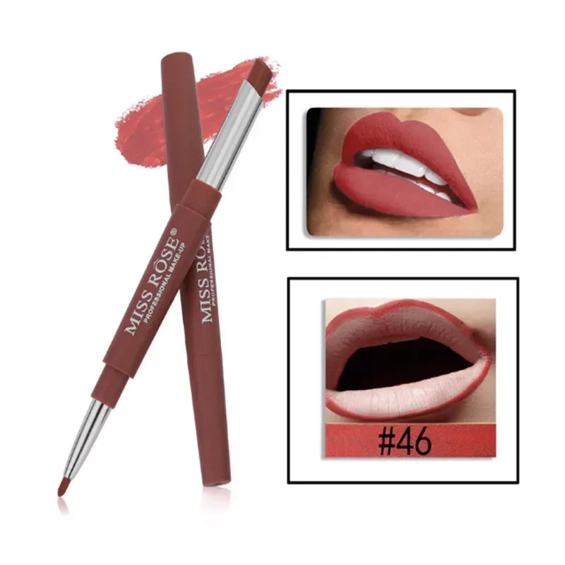 8 farbe Doppel-ende Lip Make-Up Lippenstift Bleistift Wasserdichte Langlebige Farbton Sexy Red Lip Stick Schönheit Matte Liner stift Lippenstift