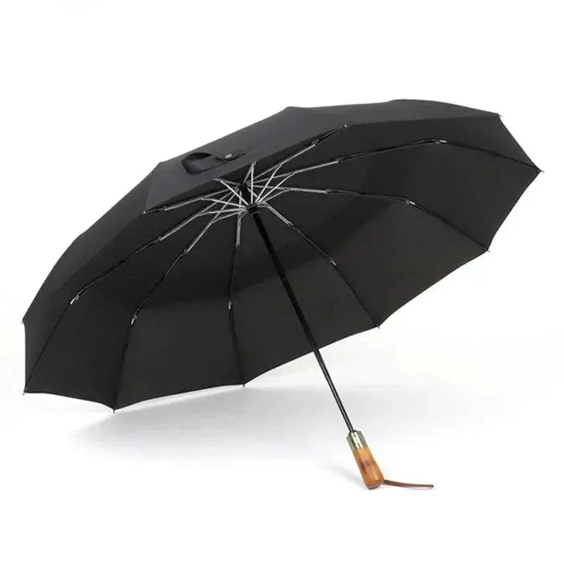 PARACHASE Big Umbrella Men Business Style 115cm Automatic Umbrella Rain Double Layer 10K Windproof Large Golf Umbrellas Wooden - Property & Safety Tradings