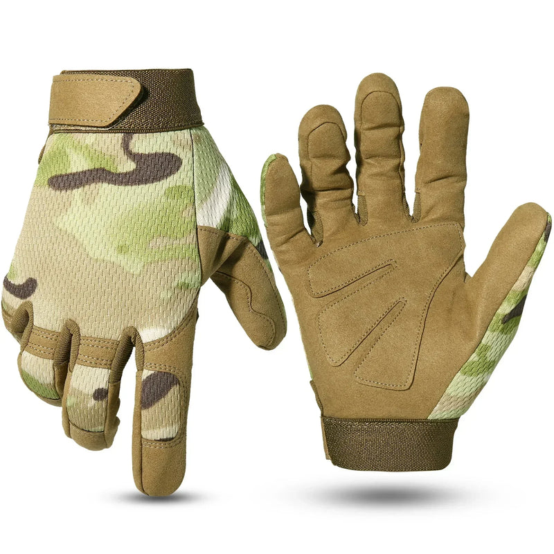 Outdoor Tactical Gloves Bicycle Airsoft Hiking Climbing Shooting Paintball Working Camo Sport Full Finger Glove Outdoor Gear - PST PS Tradings