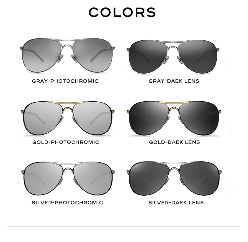 CAPONI Driving Photochromic High Quality Sunglasses Polarized Classic Brand Sun Glasses for Men oculos de sol masculino BS8722