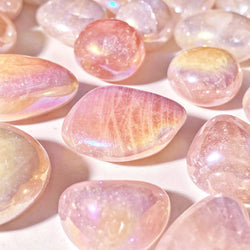 5PCS 10-50mm High Quality Aura Rose Quartz Natural Tumbled Crystal Stones Natural Crystals Chip Quartz Minerals,Gemstones - Property & Safety Tradings