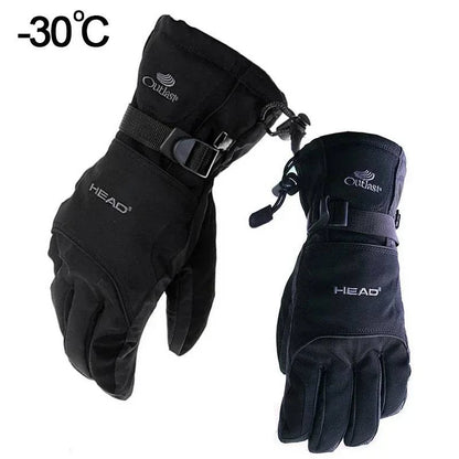 1pair Black Snow Ski Gloves Waterproof -30 Winter Warm Snowboard Gloves Men Women Motocross Windproof Cycling Motorcycle HEAD - PST PS Tradings