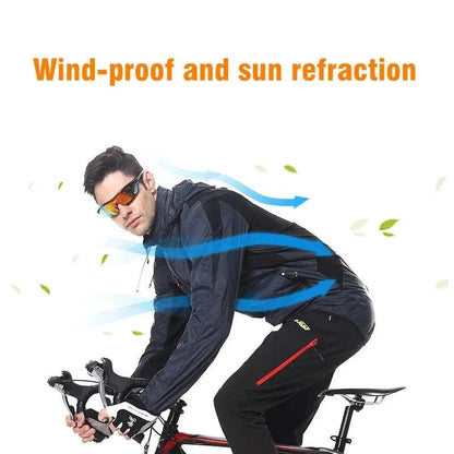 Ultra-light Hooded Bicycle Jacket Bike Windproof Coat Road MTB Cycling Wind Coat Long Sleeve Clothing Quick Dry Thin Jackets - Property & Safety Tradings