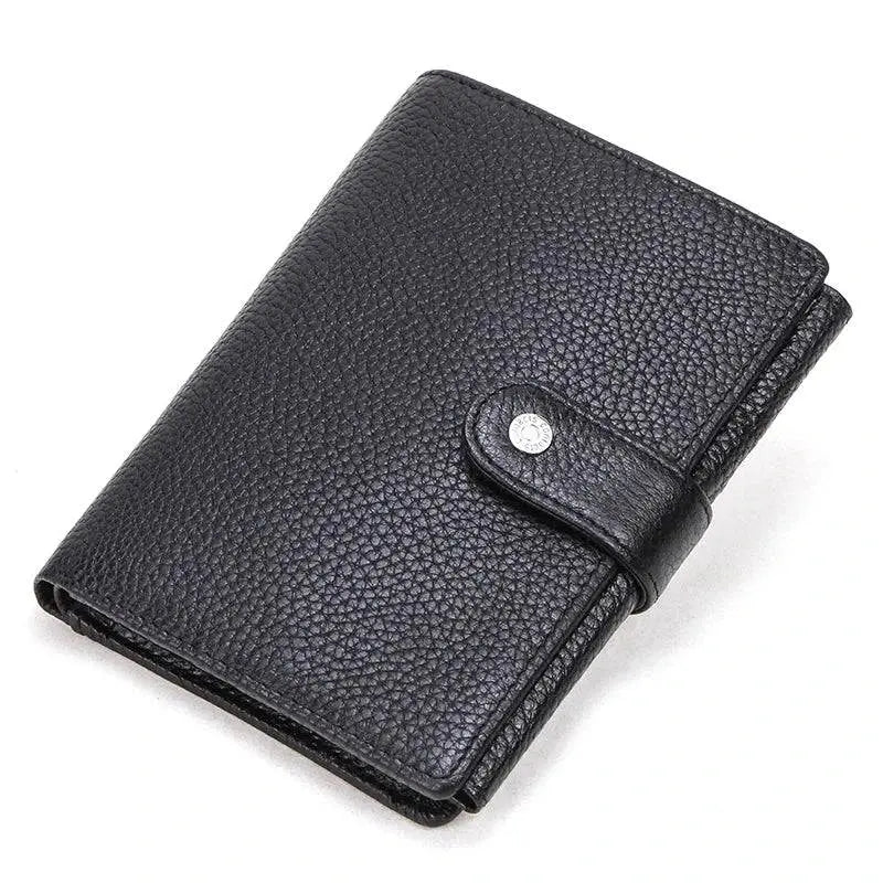 CONTACT'S Top Quality Genuine Cow Leather Wallet Men Hasp Design Short Purse With Passport Photo Holder For Male Clutch Wallets - Property & Safety Tradings