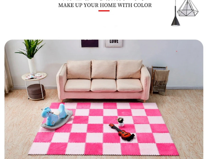 5/10/20 Pcs DIY 30*30*1.1-1.2cm Thick Living Room Bedroom  Kids Room Soft Carpet Magic Patchwork Jigsaw Splice Baby Climbing Mat