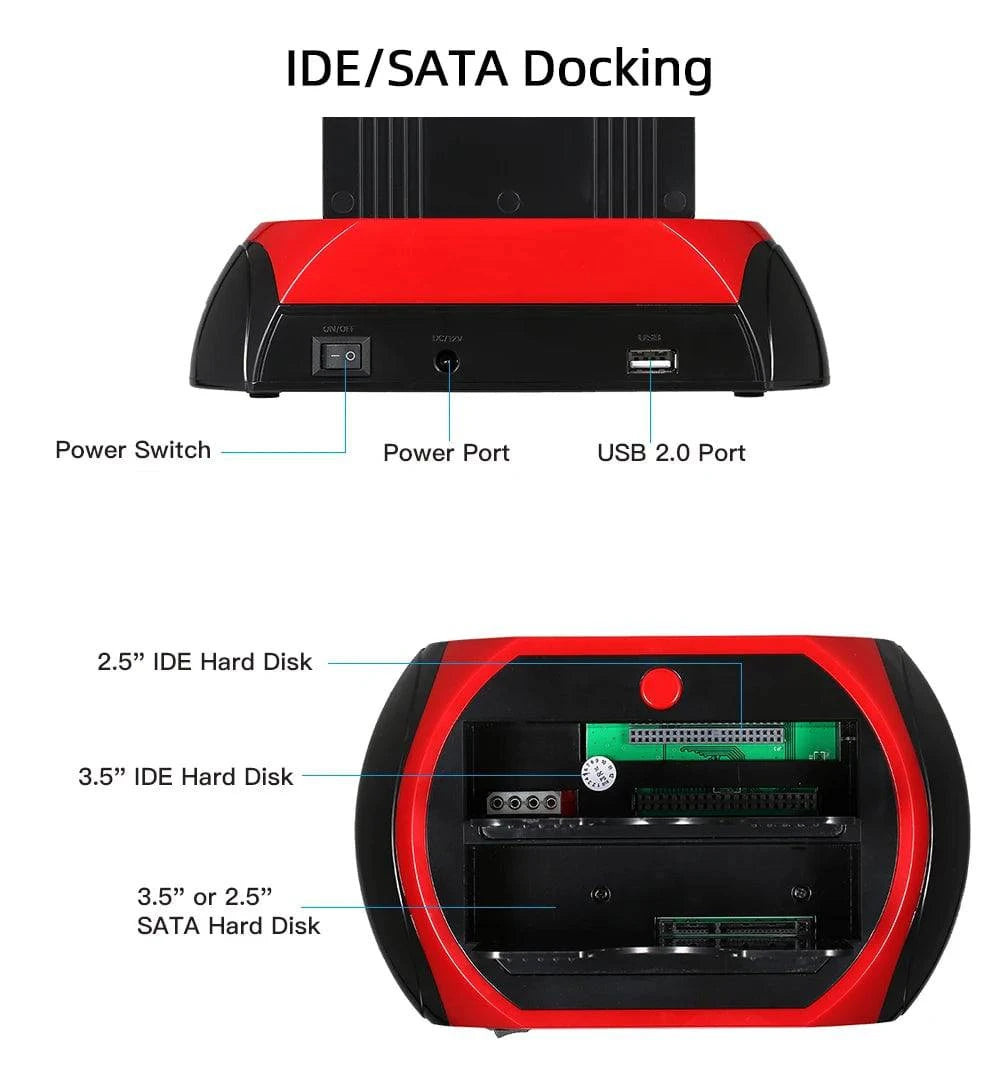 TISHRIC IDE SATA Dual All In 1 Hd/HDD Dock/Docking Station Hard Disk/Drive Hdd 2.5 3.5 Reader Usb EU External Box Enclosure Case - Property & Safety Tradings