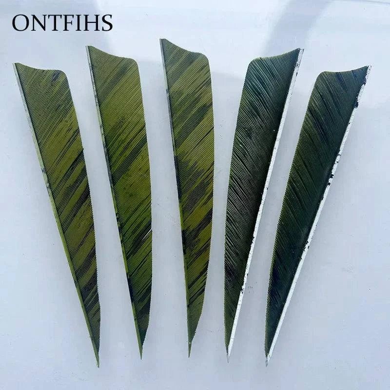 25 Pcs 4 Inch Hunting Arrow Feather Shield Cut Archery Real Turkey Cut Fetches Feathers for Arrows DIY - Property & Safety Tradings