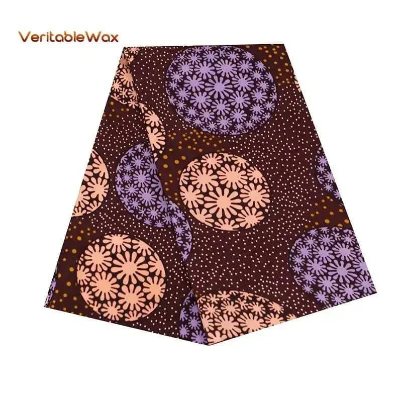 African Wax Prints Fabric New veritablewax 2022 Ankara Bazin High Quality 6 Yards African Fabric For Party Dress A-8 - Property & Safety Tradings