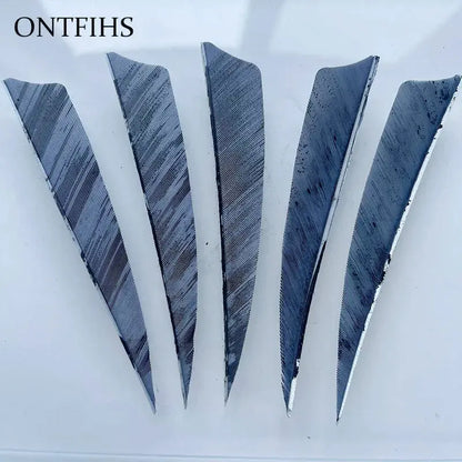 25 Pcs 4 Inch Hunting Arrow Feather Shield Cut Archery Real Turkey Cut Fetches Feathers for Arrows DIY - Property & Safety Tradings