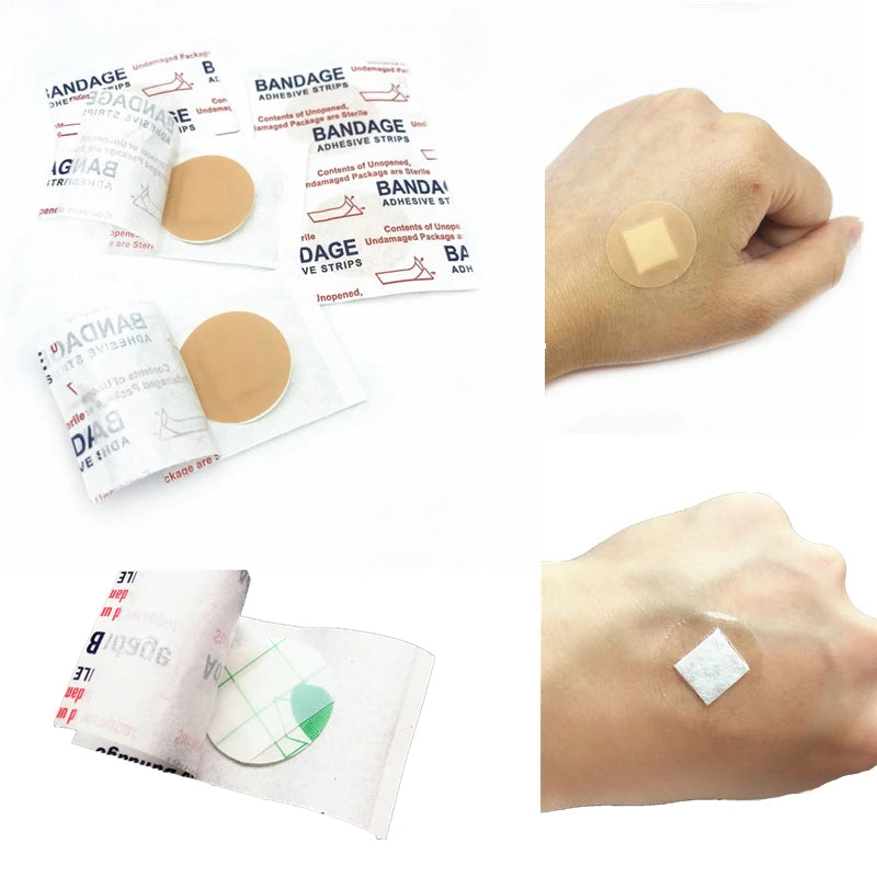 50pcs/set Transparent Non-transparent Band Aid Round Wound Dressing Patch First Aid Sticking Plaster Circle Adhesive Bandages - PST PS Tradings