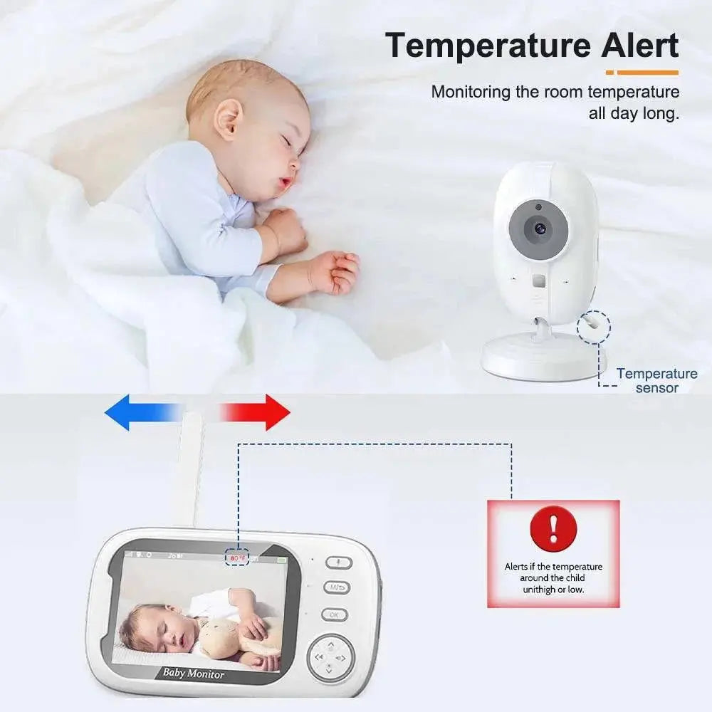 Baby Monitor With Camera 3.5 inch LCD Electronic Babysitter 2 Way Audio Night Vision Video Baby Nanny Radio Better than VB603 - Property & Safety Tradings