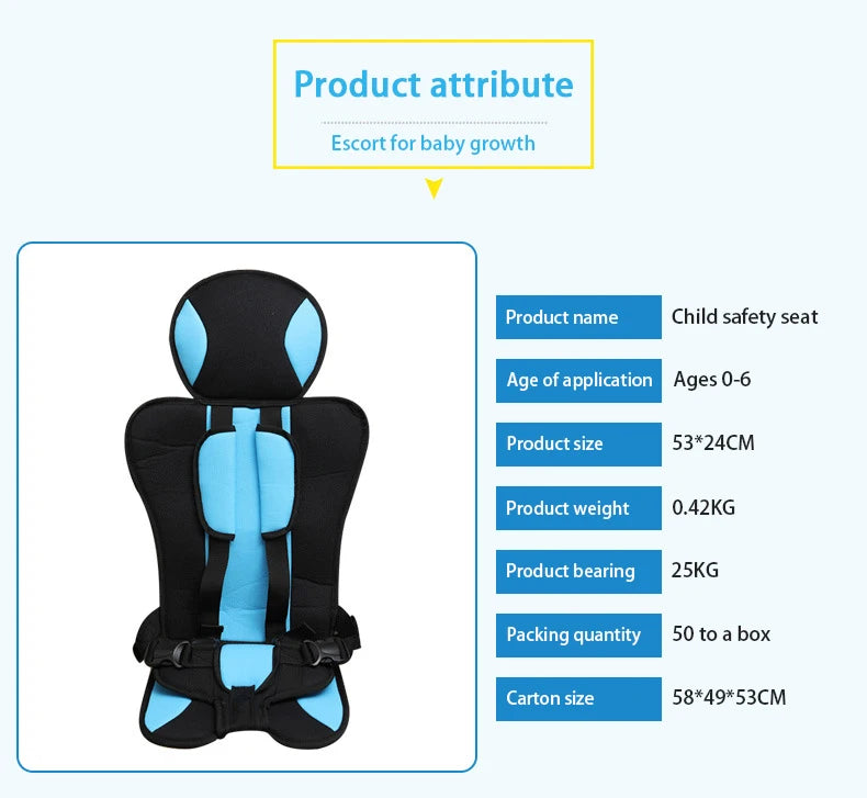 Car Child Safety Seat Simple Portable Baby Cushion Models Universal Seat Belt Fixed Baby Seat Cushion - PST PS Tradings