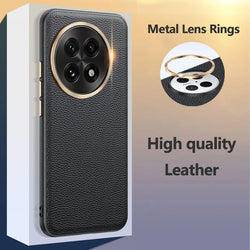 Case for OnePlus 13 Luxury Leather Pattern Metal Camera Lens Protection Shockproof Bumper Phone Back Cover - PST PS Tradings