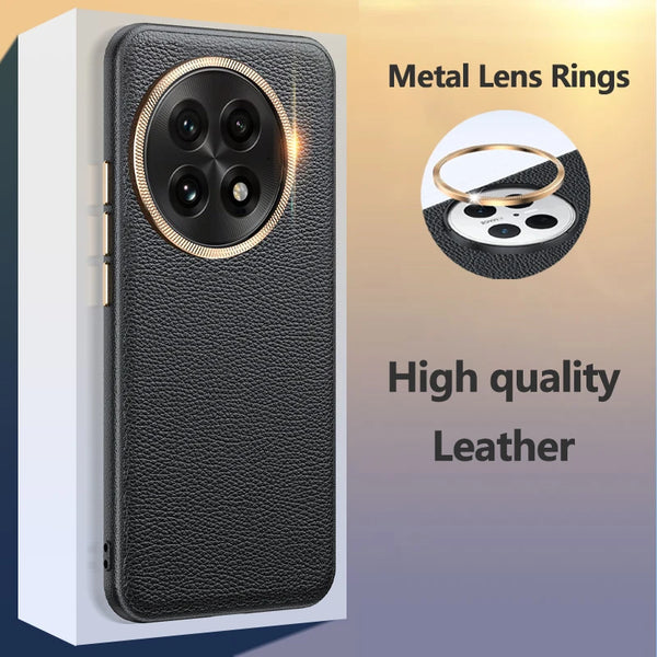 Case for OnePlus 13 Luxury Leather Pattern Metal Camera Lens Protection Shockproof Bumper Phone Back Cover - PST PS Tradings