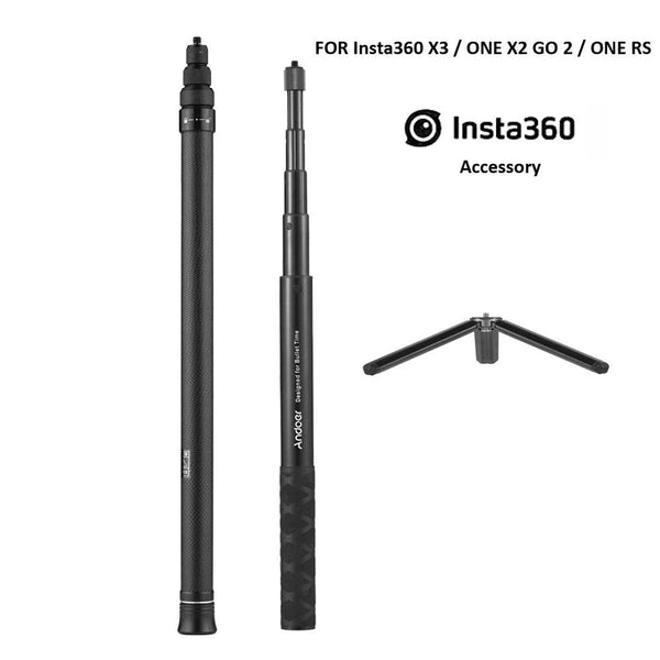 Invisible Selfie Stick For Insta360 X3 / ONE X2 GO 2 / ONE RS 70cm 1.2m Carbon Fiber Extension Rod Insta 360 ONE X 2 Accessory - PST PS Tradings