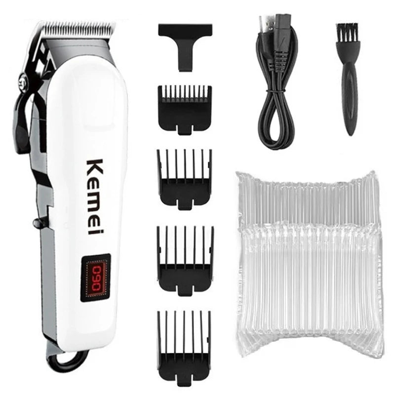 Kemei Professional hair clipper cordless hair trimmer beard for men electric hair cutting kit rechargeable haircut machine - PST PS Tradings