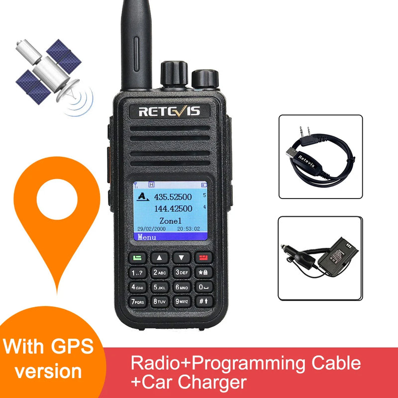 Retevis RT3S Walkie Talkie DMR Радио UHF VHF Цифровая любительская радиостанция 5 Вт Дальнего действия Любительские радиостанции Рации Профессиональный GPS