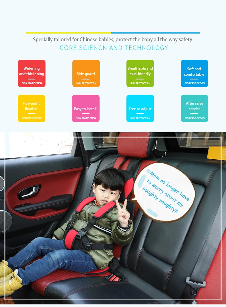 Car Child Safety Seat Simple Portable Baby Cushion Models Universal Seat Belt Fixed Baby Seat Cushion - PST PS Tradings