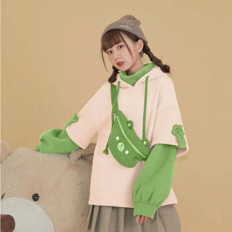 3XL Harajuku Aesthetic Bear Anime Hoodie Women Korean Kawaii Crewneck Long Sleeve Oversize Streetwear Kpop Y2K Winter Cloth Top - Property & Safety Tradings