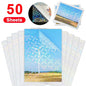 50 Sheets Matte Transaprent Cold Laminating Film A4 Self-adhesive Broken Glass Stars Dots Holographic DIY Photo Laminating Film - Property & Safety Tradings