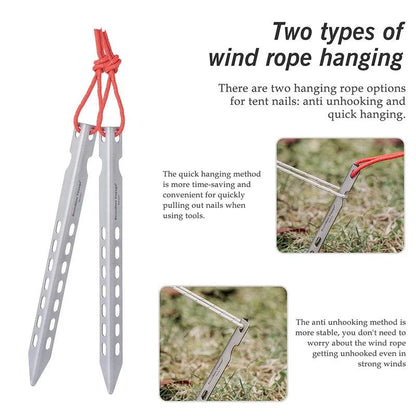 Boundless Voyage Titanium Pegs Outdoor Camping V-type Tent Stakes Portable Tent Titanium Nail Ti4008P - PST PS Tradings