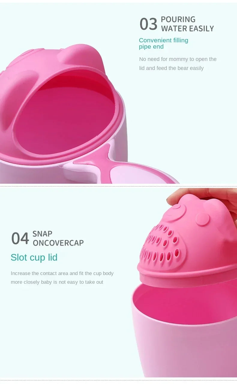 Cute Cartoon Shampoo Cup For Babies Wash Hair Shampoo Cup Baby Spoon Shower Bath Water Swim Head Watering Bottle Bath Product - PST PS Tradings