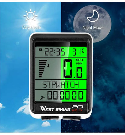 WEST BIKING 2.8 inch Bicycle Computer Large Screen Speedometer Wireless Wired Waterproof Sensor Cycling Odometer Bike Computer - Property & Safety Tradings