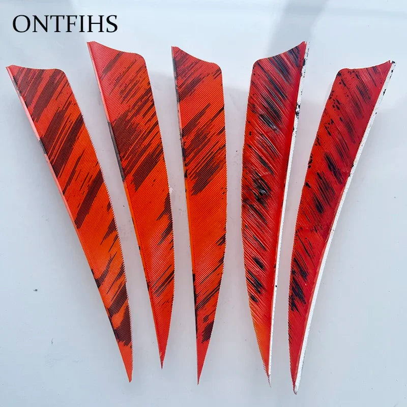 25 Pcs 4 Inch Hunting Arrow Feather Shield Cut Archery Real Turkey Cut Fetches Feathers for Arrows DIY - Property & Safety Tradings