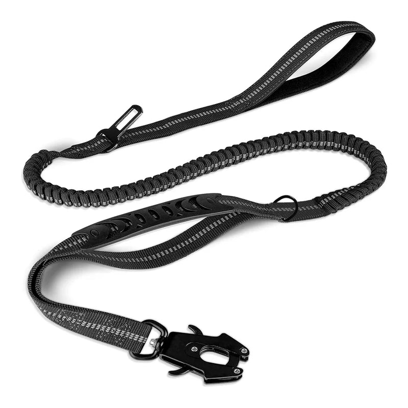 Reflective Shock Absorbing Pet Leashes with Car Seatbelt for Large Dogs Heavy Duty Tactical Bungee Dog Leash No Pull Dog Leash - PST PS Tradings