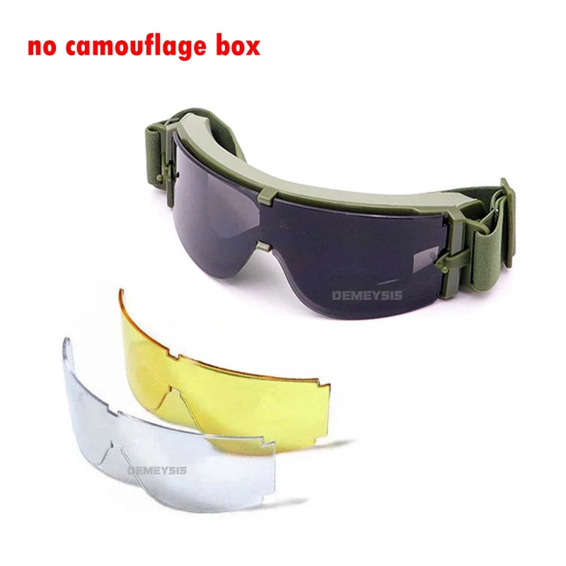 Tactical Glasses Airsoft Glasses Paintball Shooting eyewear Windproof  Tactical Goggles Anti-UV Protection Glasses - PST PS Tradings