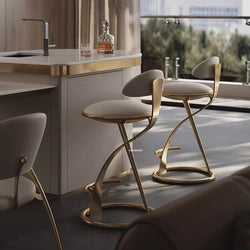 Italienische Licht Luxus Bar Stühle Kreative Bar Möbel Designer Hohe Hocker Hause Edelstahl Café Küche Rückenlehne Bar Stuhl